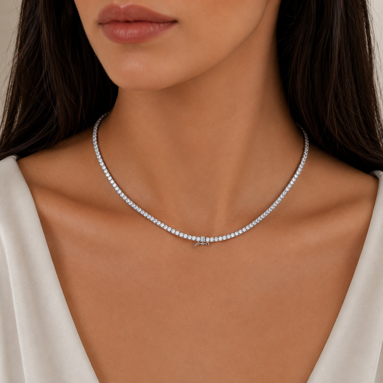 silver 925 tennis choker(2mm and 3mm)
