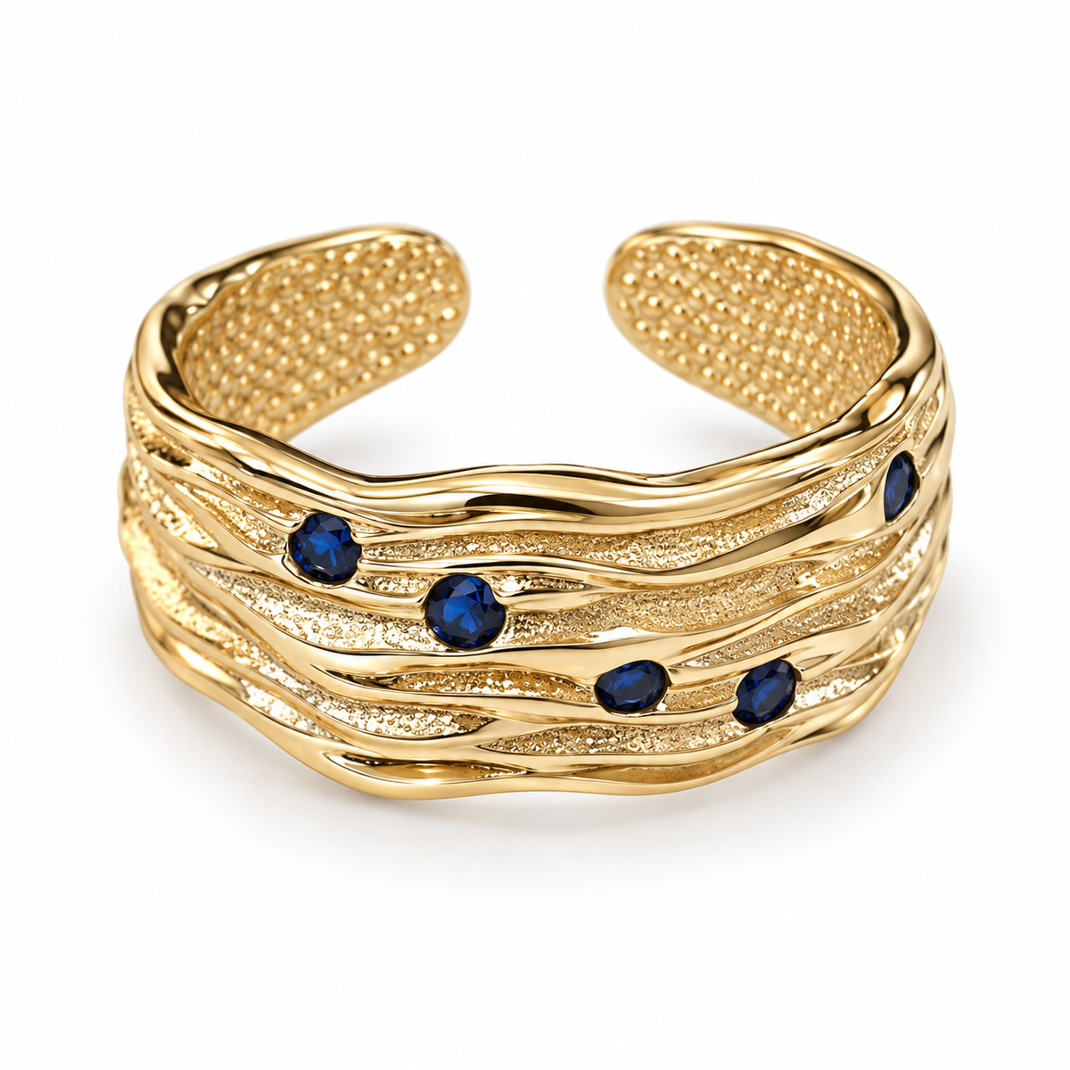 Crimson Wave Ring – Gold & Ruby