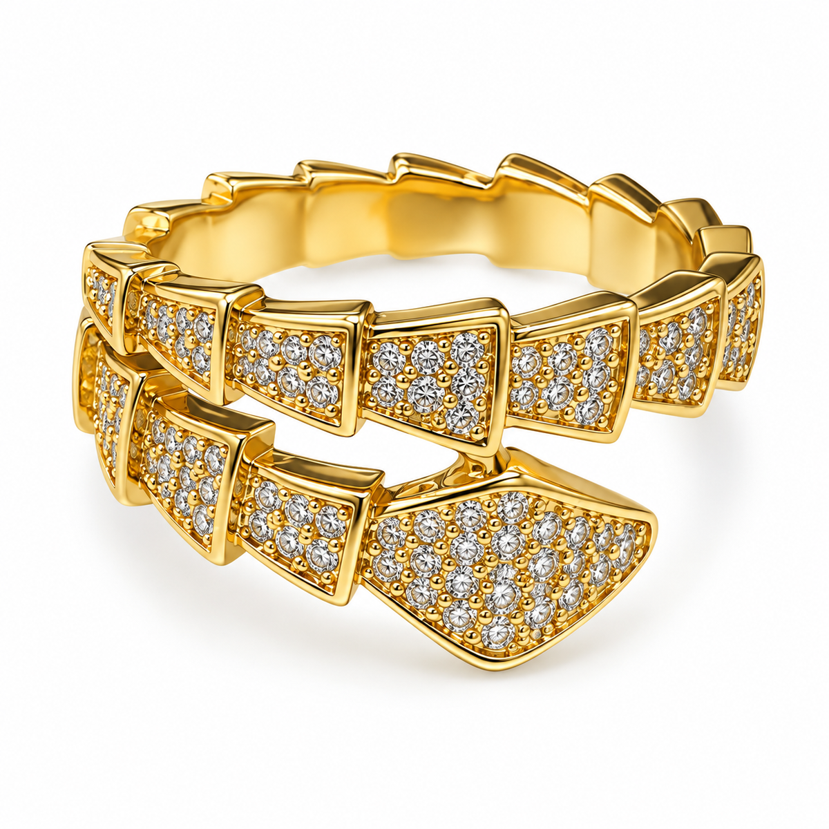 Sparkling snake Serpent Wrap Ring