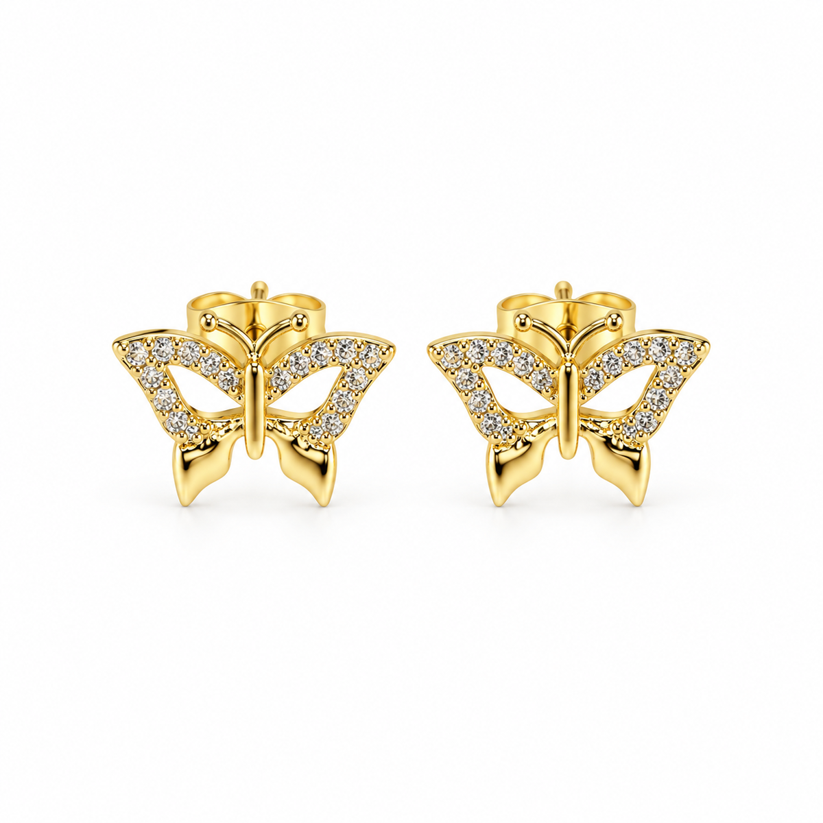 Crystal Butterfly Stud Earrings