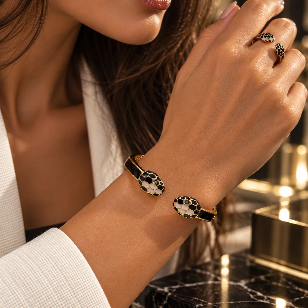 Serpent Elegance Set (Bracelet & Ring)