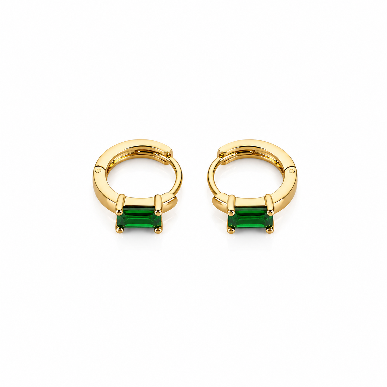 Gemstone Glow Huggie Hoop Earrings