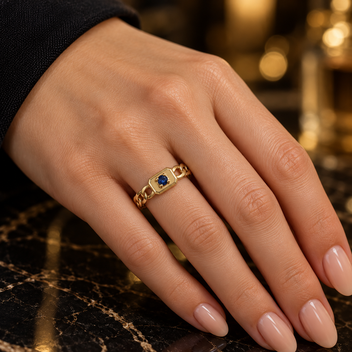Mini Eye Link Ring – Gold