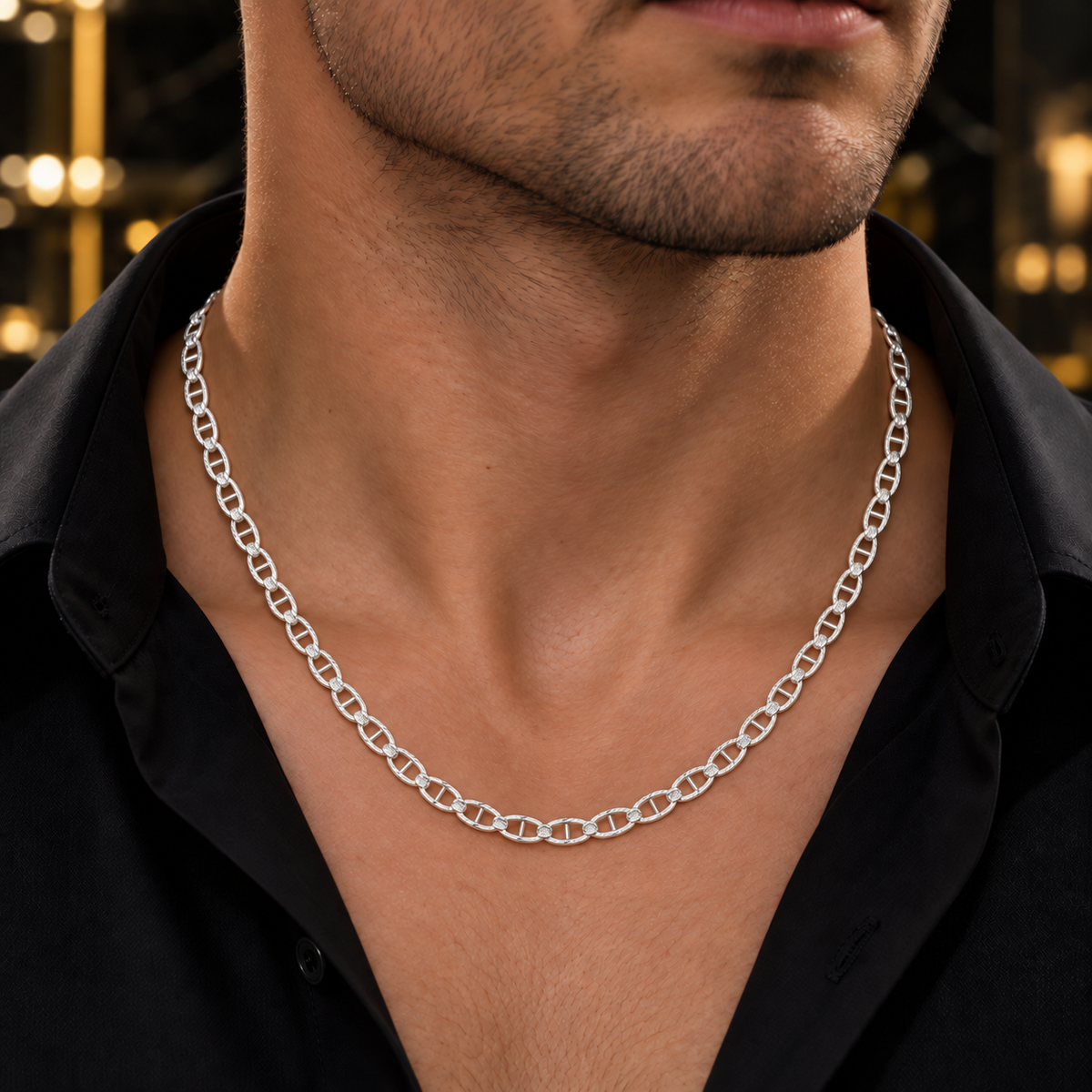 Silver 925 Classic Link gucci Motif Chain