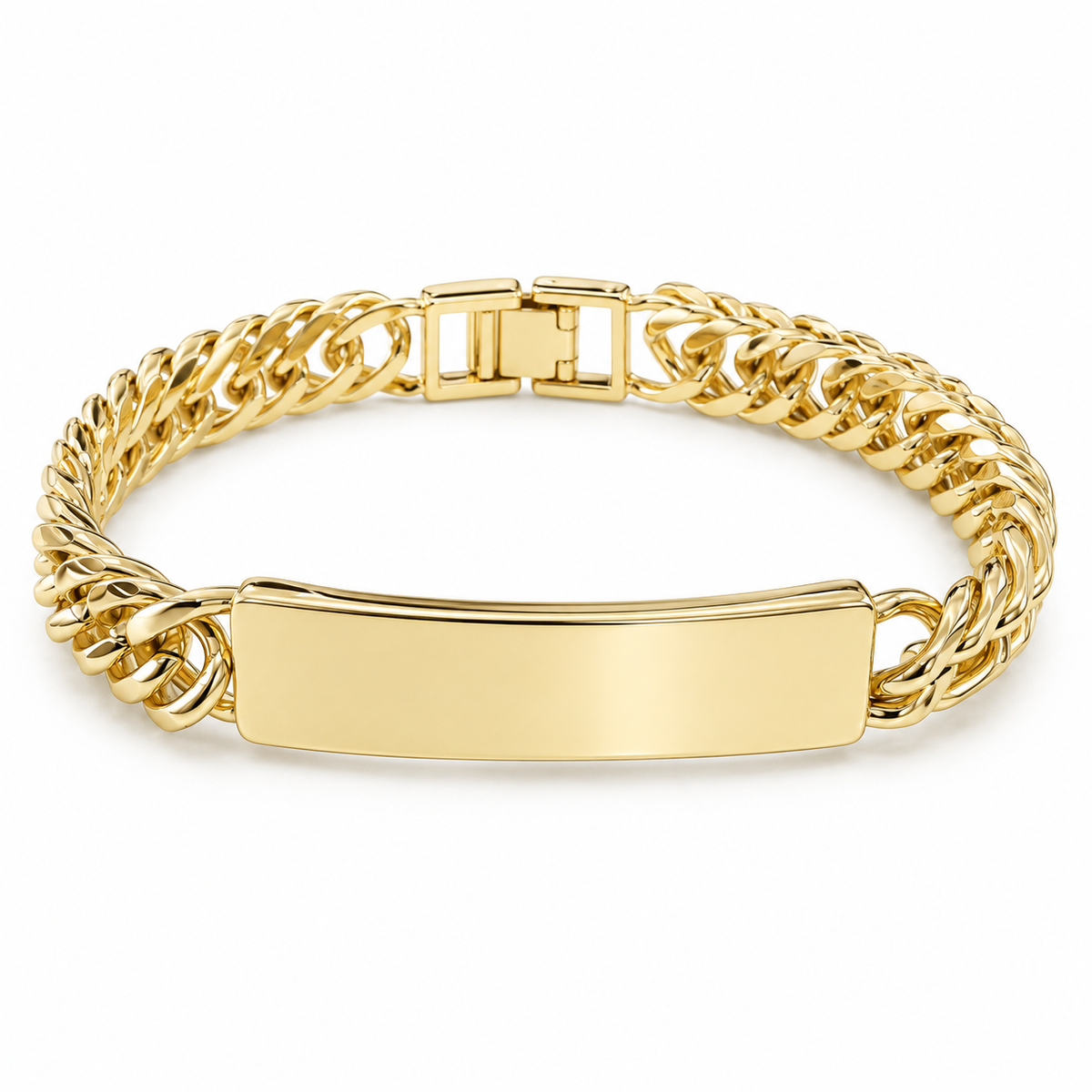 Strip Bold Cuban Gold ID Bracelet – Statement & Personalized ✨