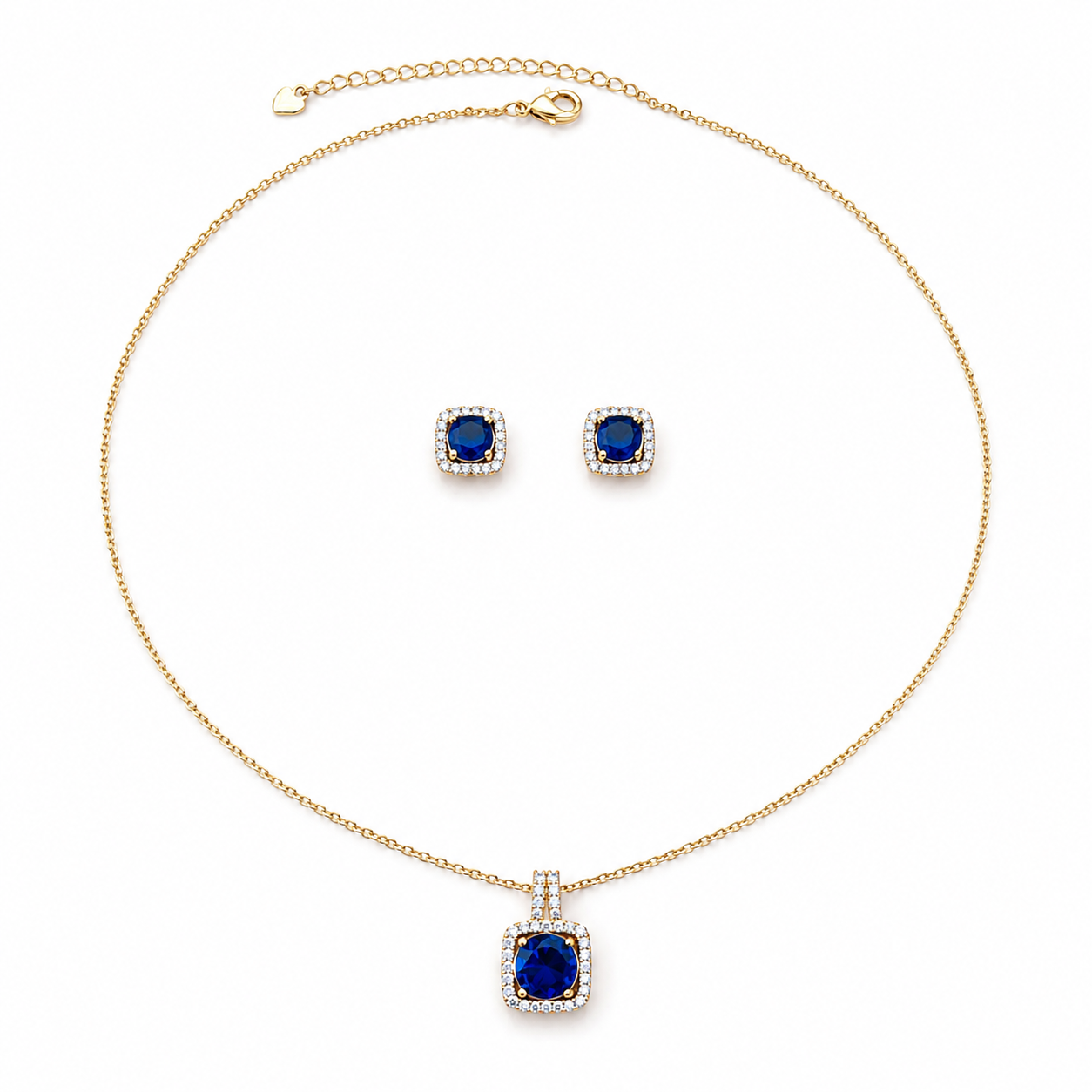 Royal Blue Halo Jewelry Set