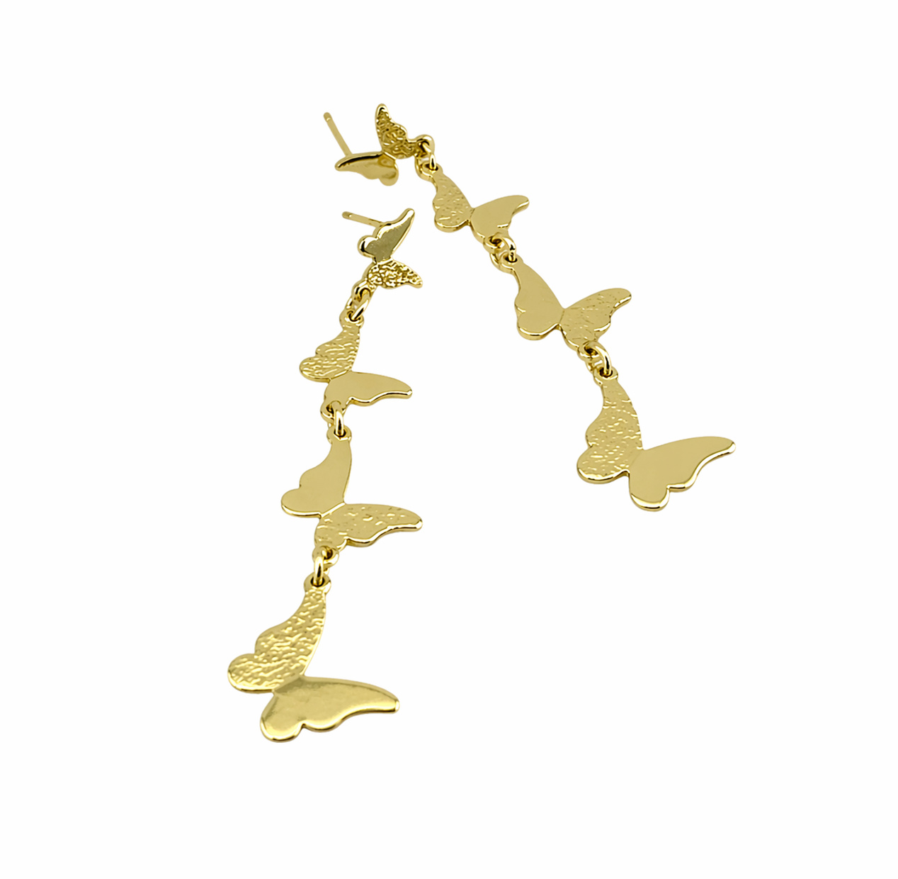 Golden Butterfly Cascade Earrings – Dainty & Dreamy
