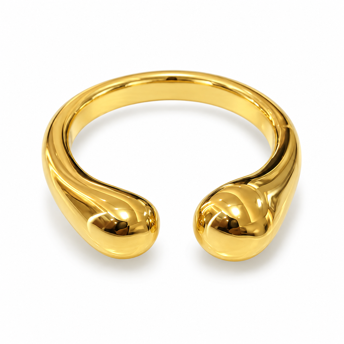 S.steel Bold Teardrop Ring – (free size)