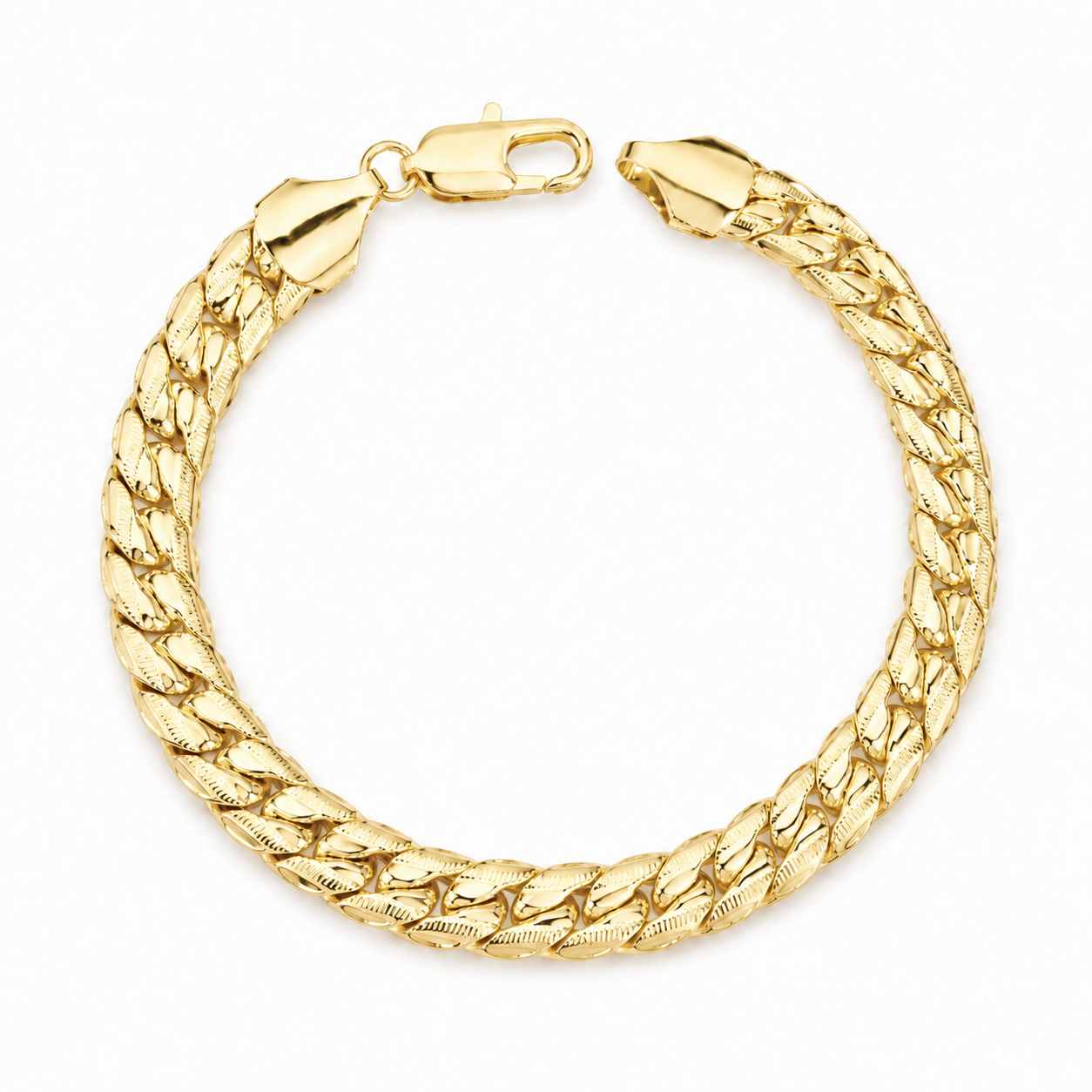 Semi-Bold Striated Bracelet(8mm-21cm)