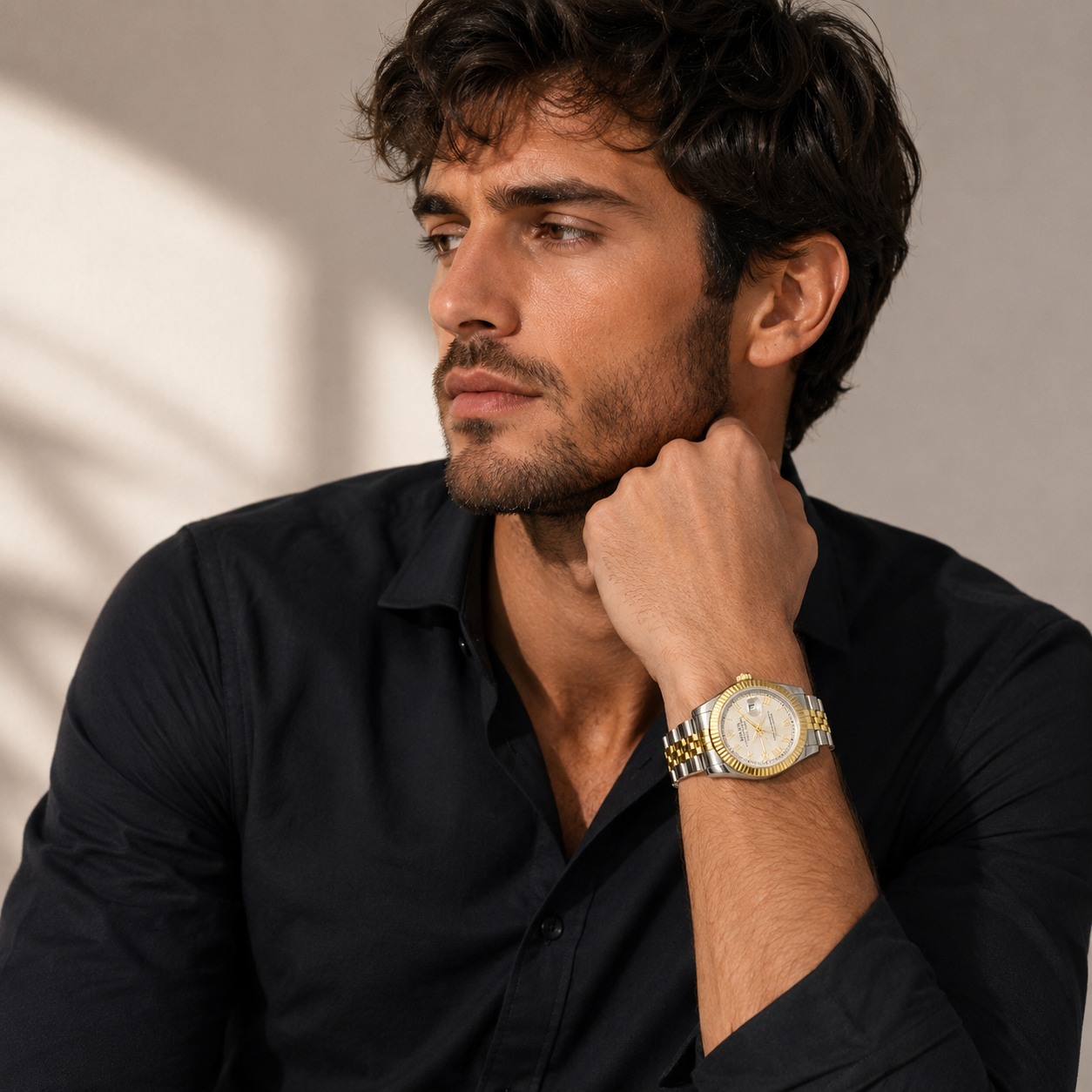 Two-Tone Silver & Gold Luxury Watch