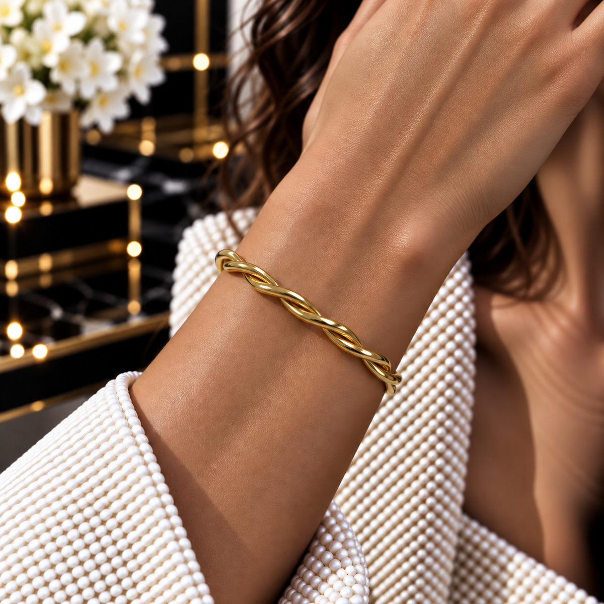 Golden Twist Bangle