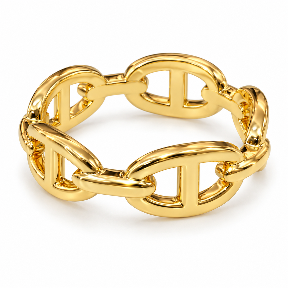 Gold Anchor Chain Link Ring