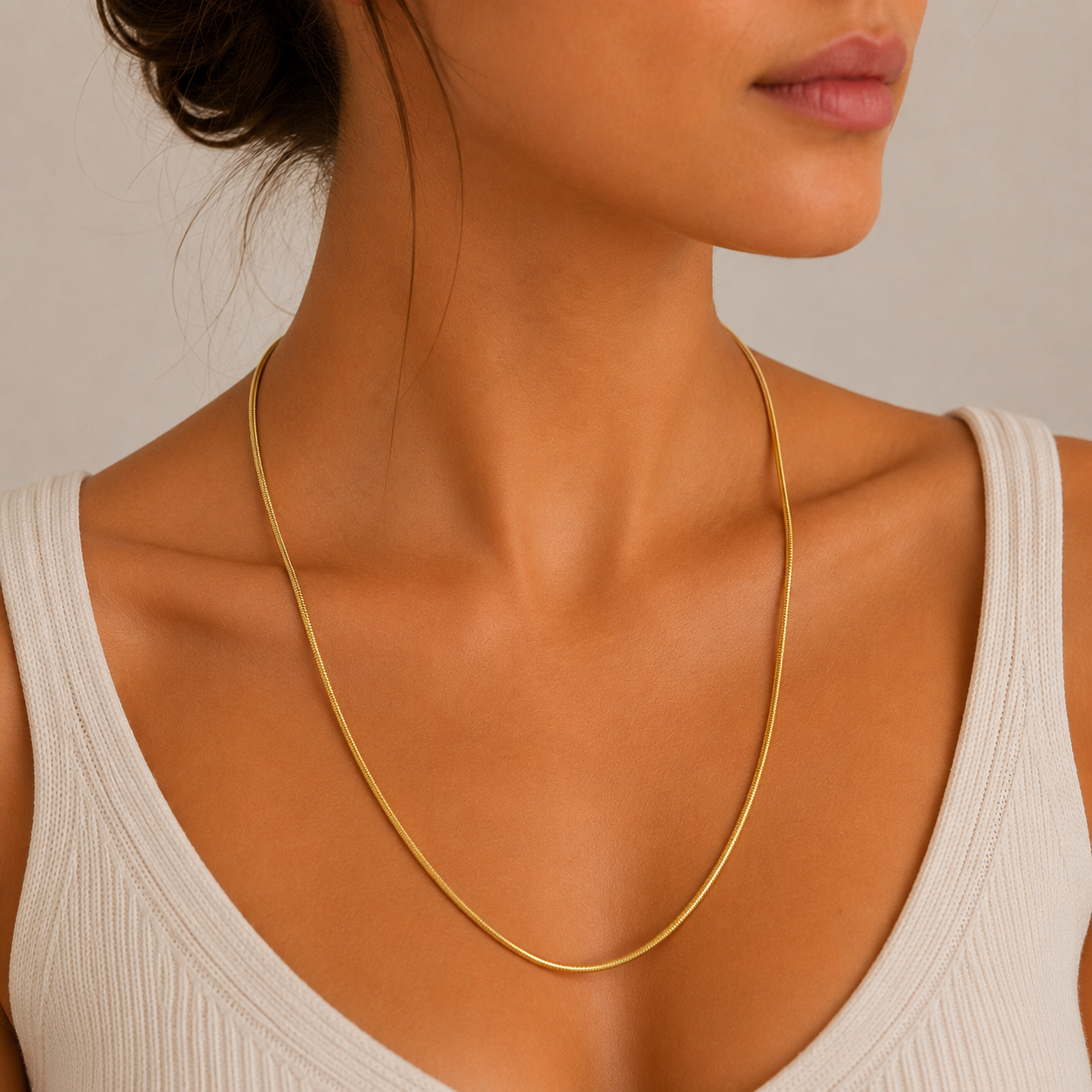 Snake Chain Necklace – Sleek Golden Shine