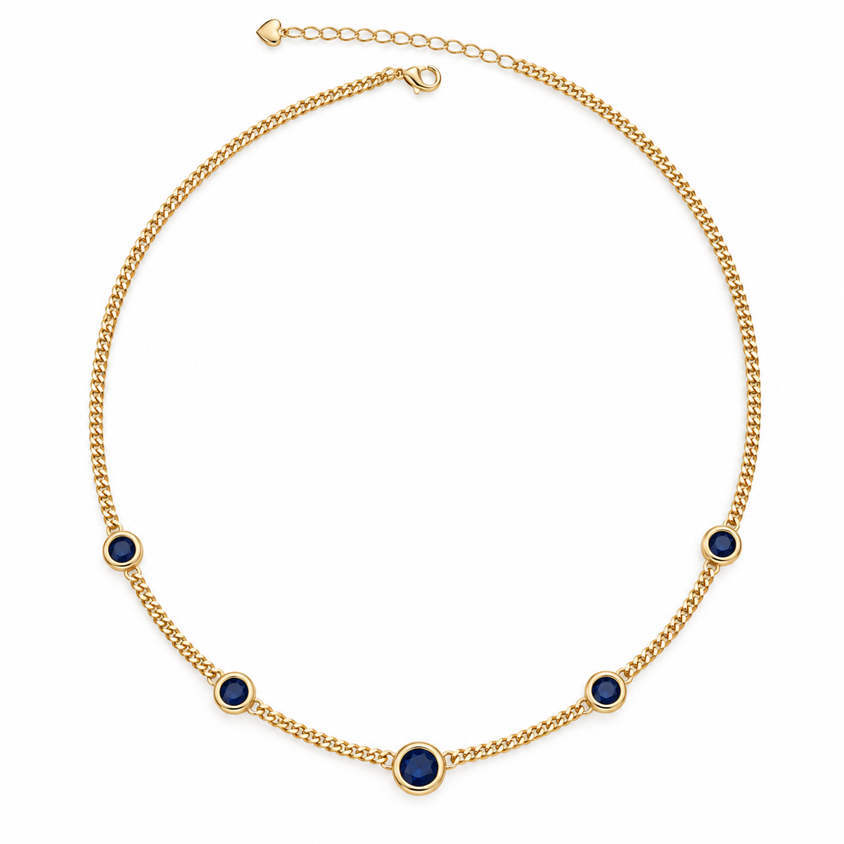 Five Crystal Necklace(red&blue)