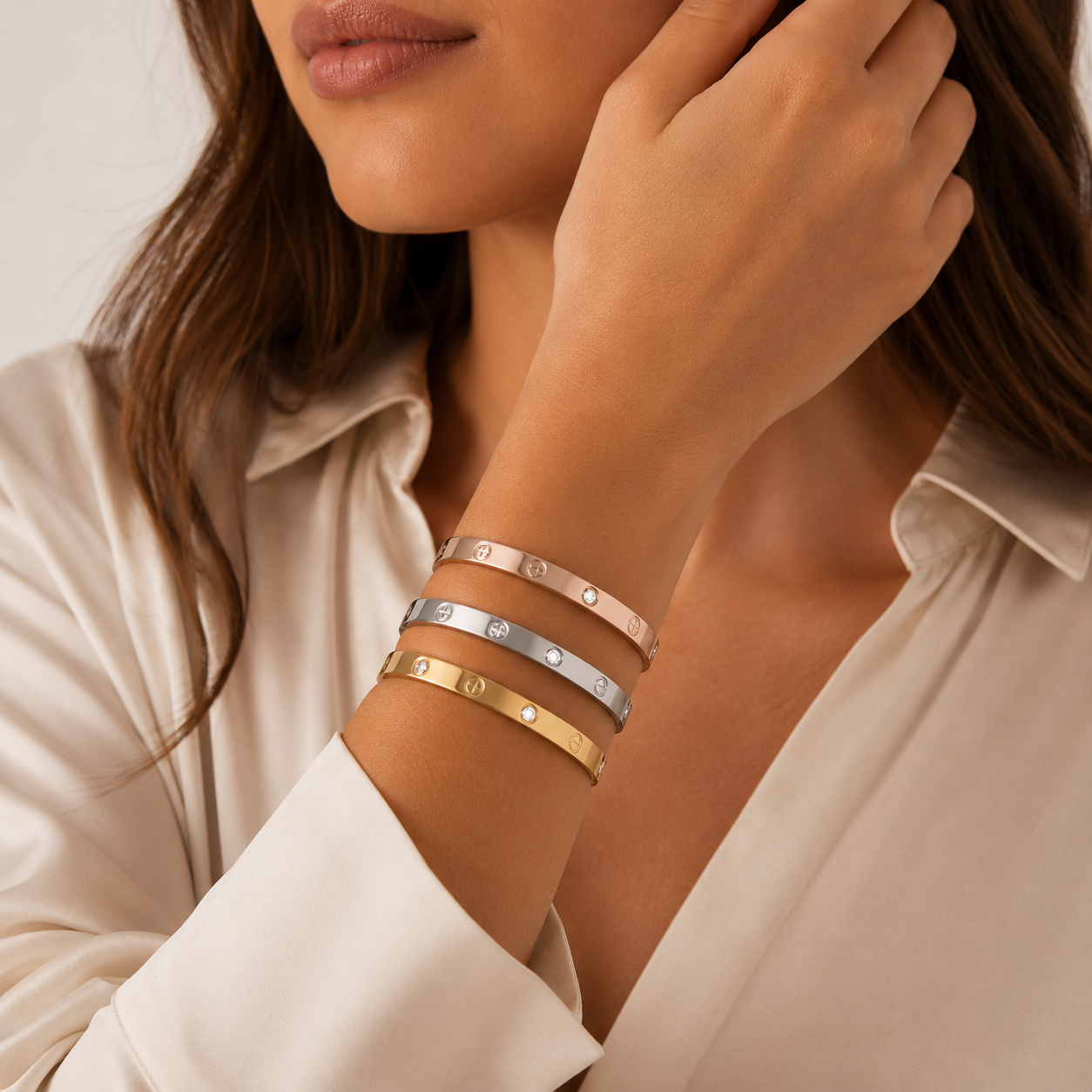 Love Cartier bangle set with stone
