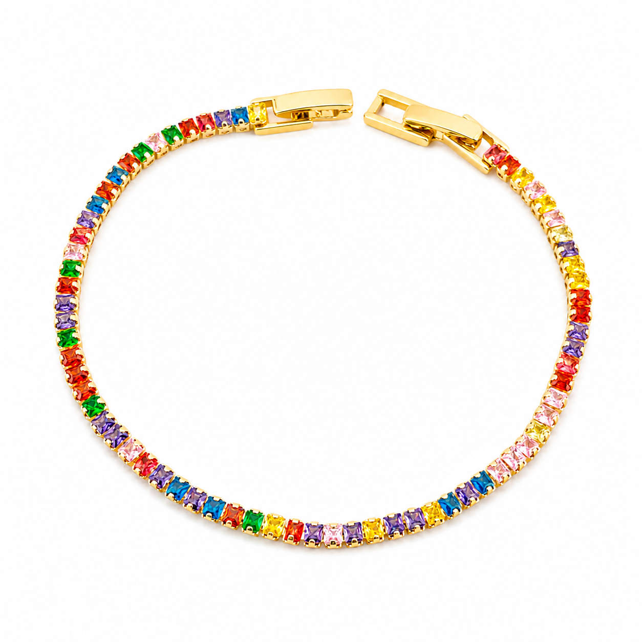 Rainbow thin bold Spectrum Tennis Bracelet 🌈