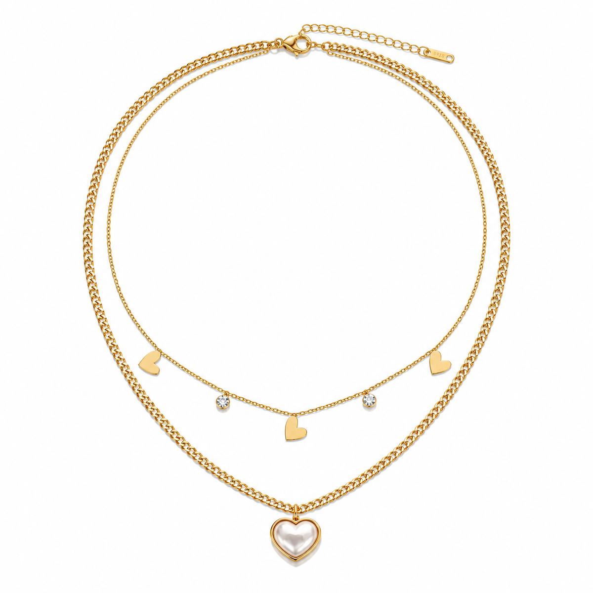 🤍 Double Heartbeat Layer Necklace | Poshewix