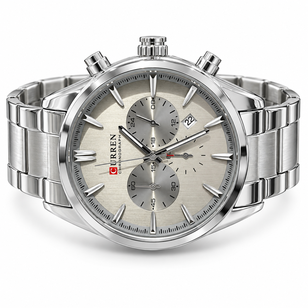 Curren chrono Men’s Silver-Tone Watch(man)