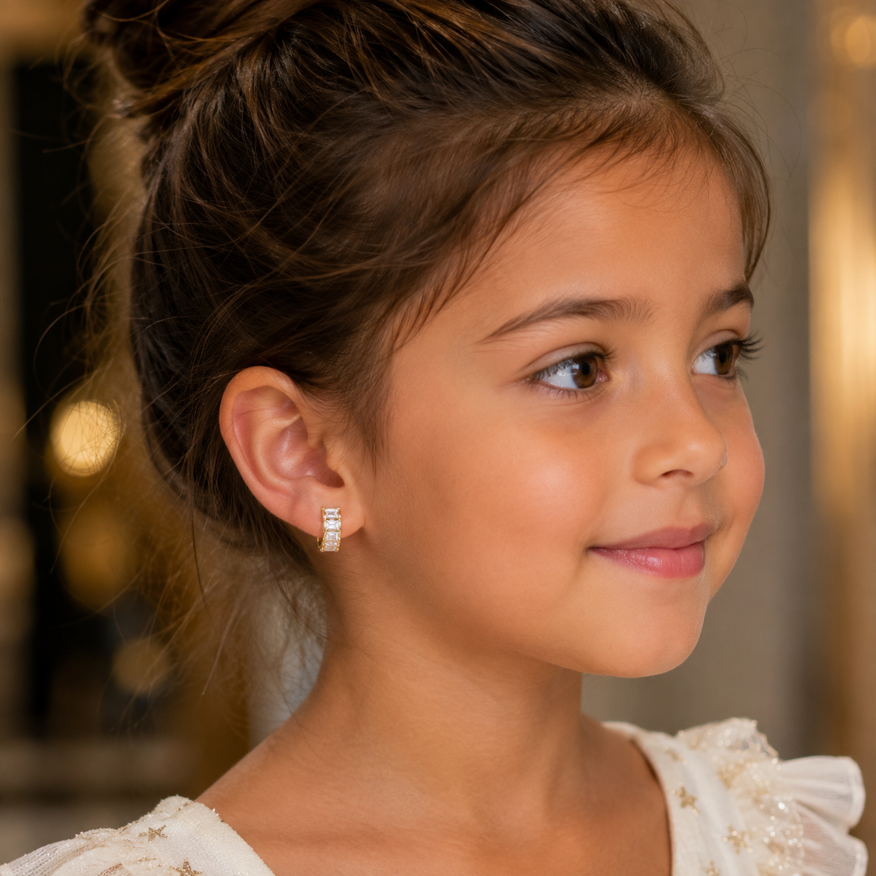 Princess-Cut Huggie Earrings
