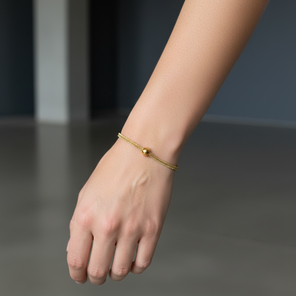 Minimal Gold Bead Bracelet – Elegant Chain