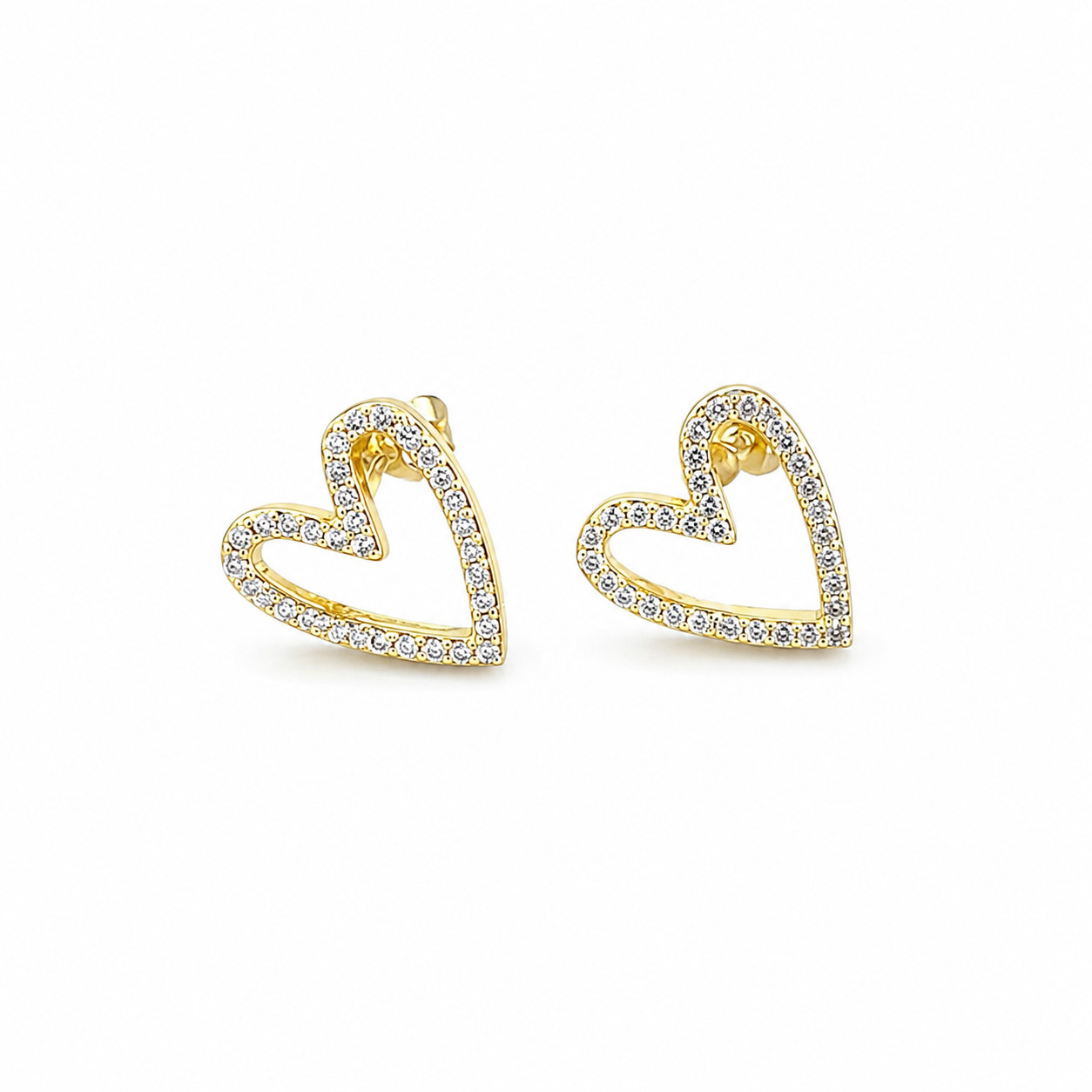Sparkling Open Heart Earrings