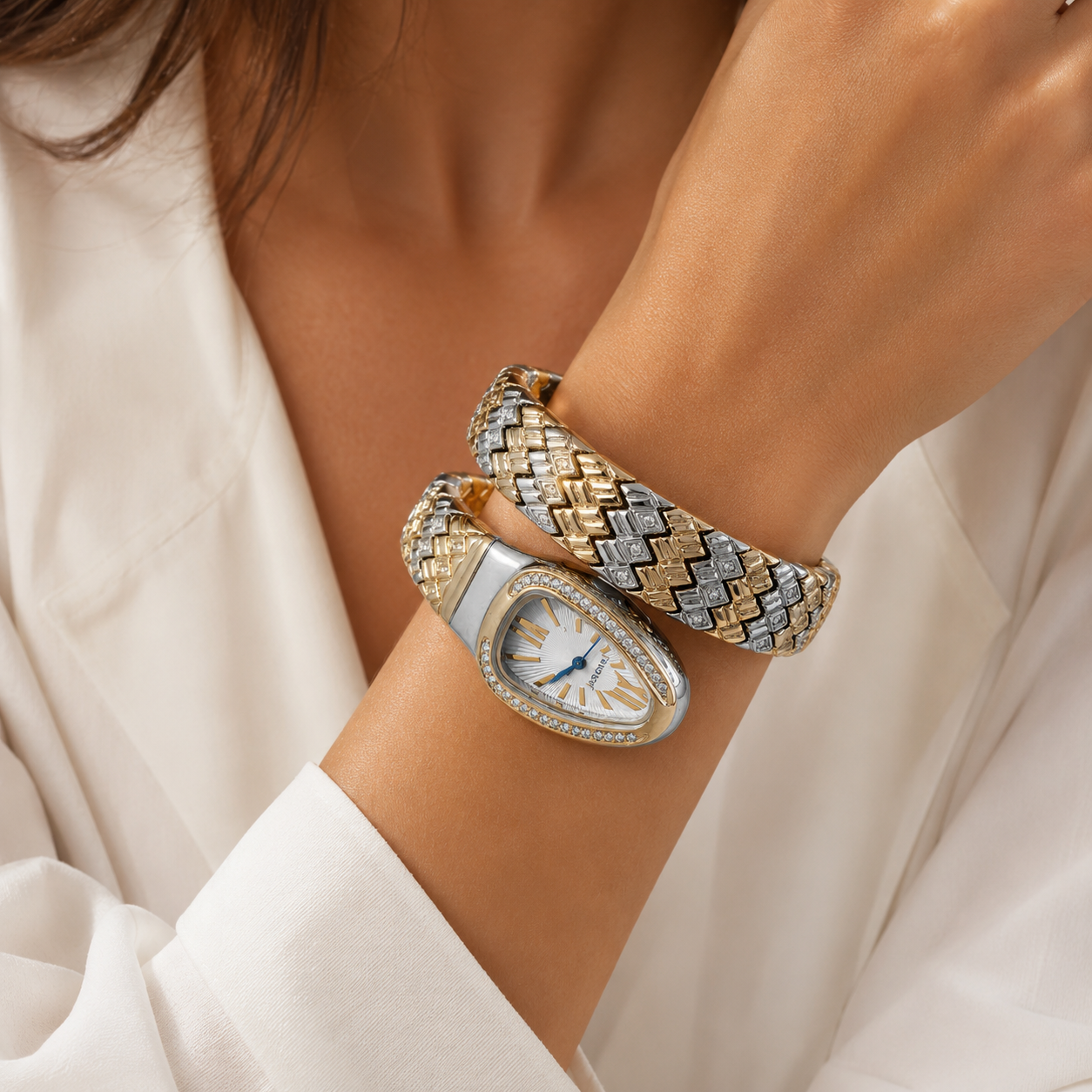 Bvulgari Serpentine two tone Luxe Wrap Watch