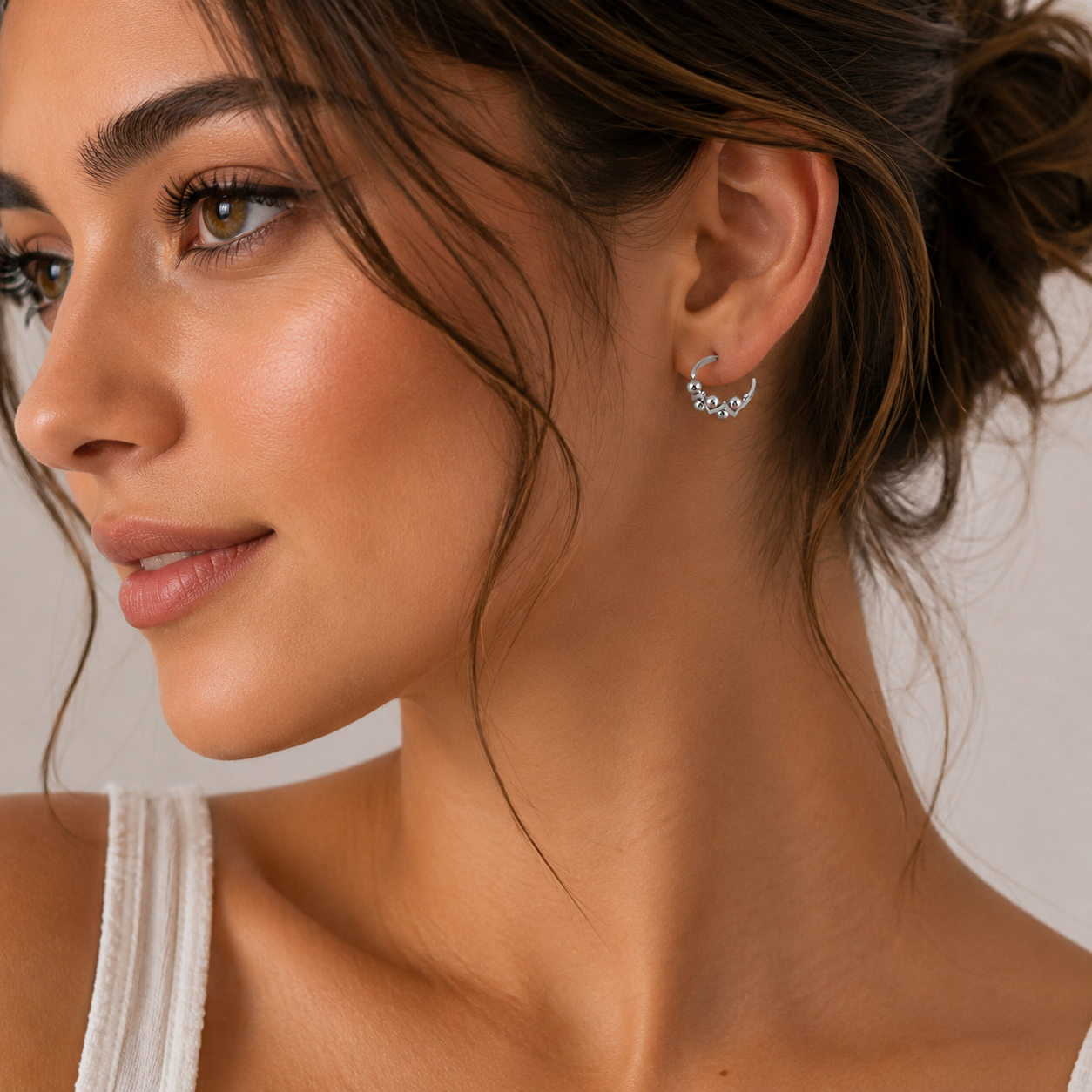 Bold Geo Ball Hoop Earrings – Gold & Silver | 18K Plated