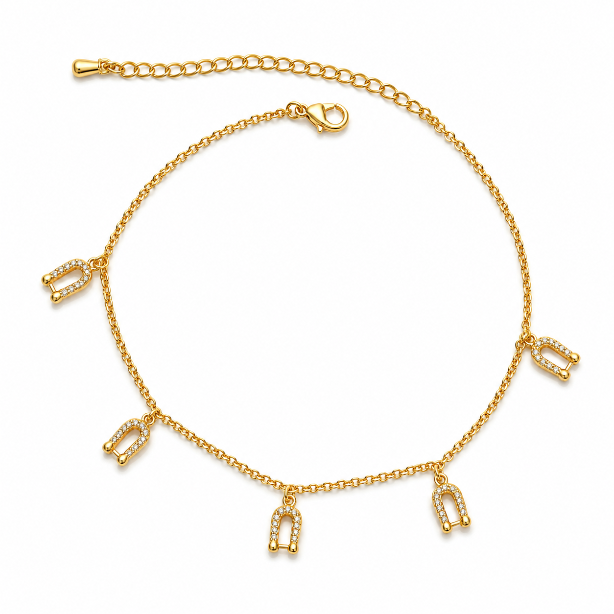 Crystal Tiffany Charm Anklet