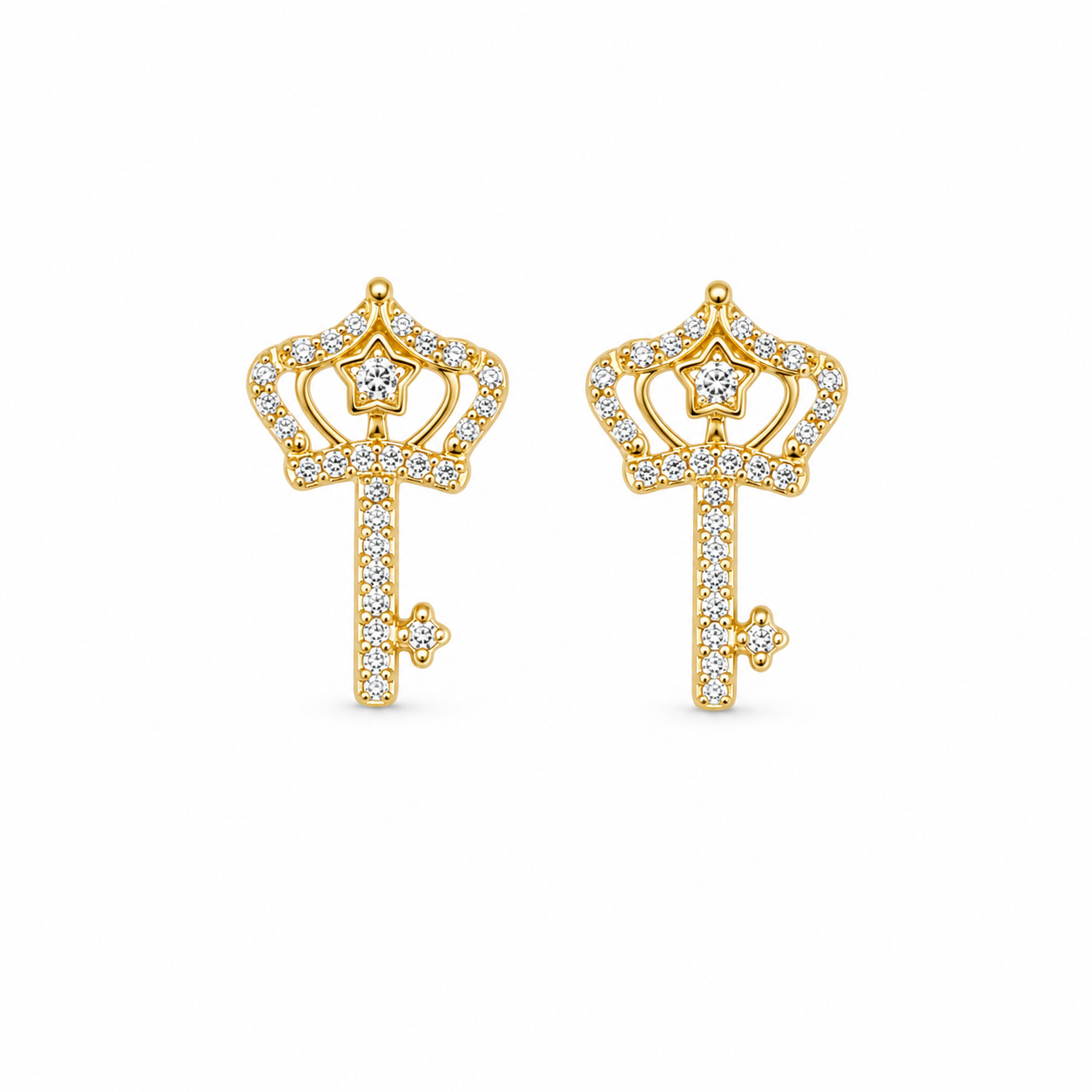Kid-Royal Key Stud Earrings