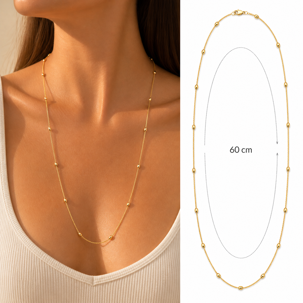 Rice beads Dainty Chain Necklace