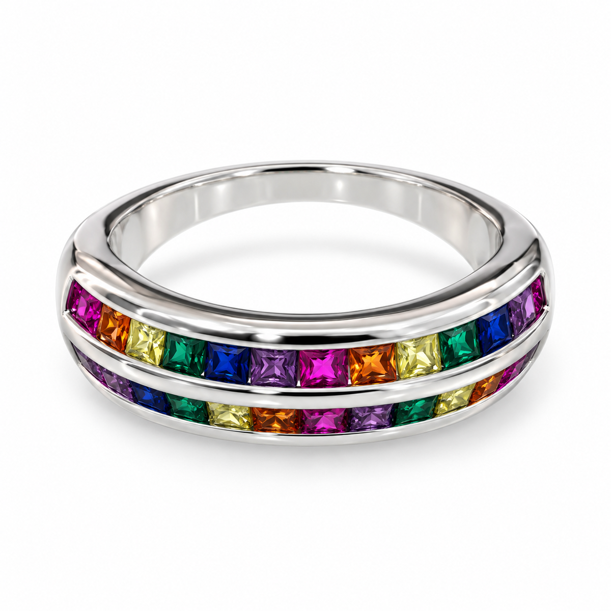 Rainbow Stack Band Ring
