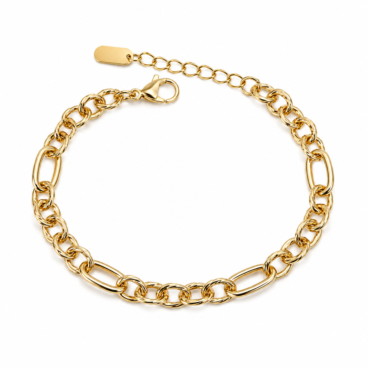 Textured Mixed Link Bracelet(6.3mm)