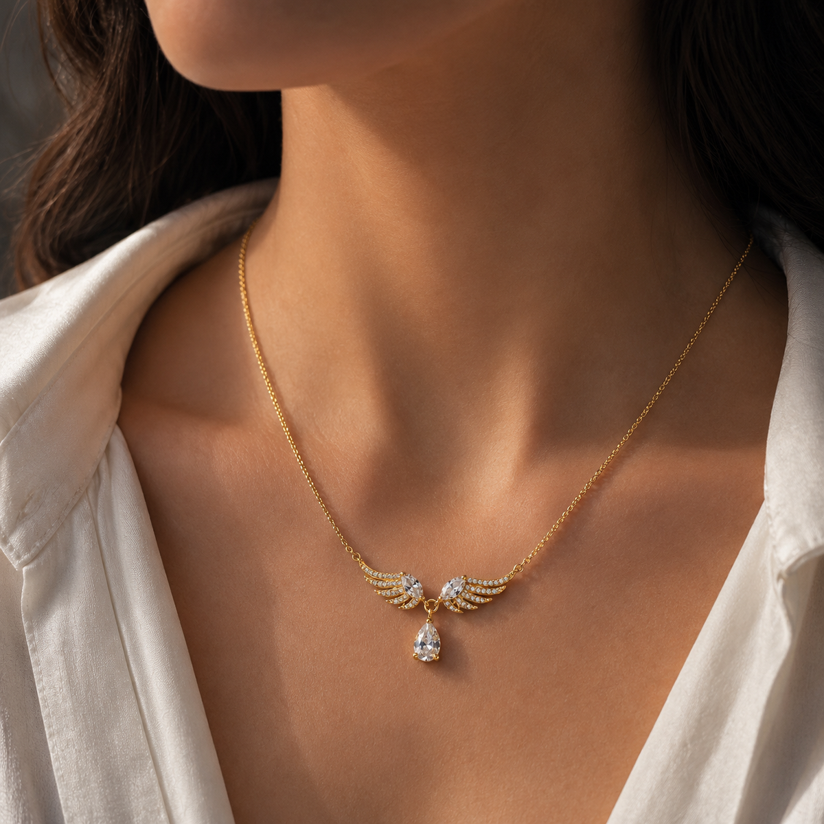 Angel Wings Crystal Necklace
