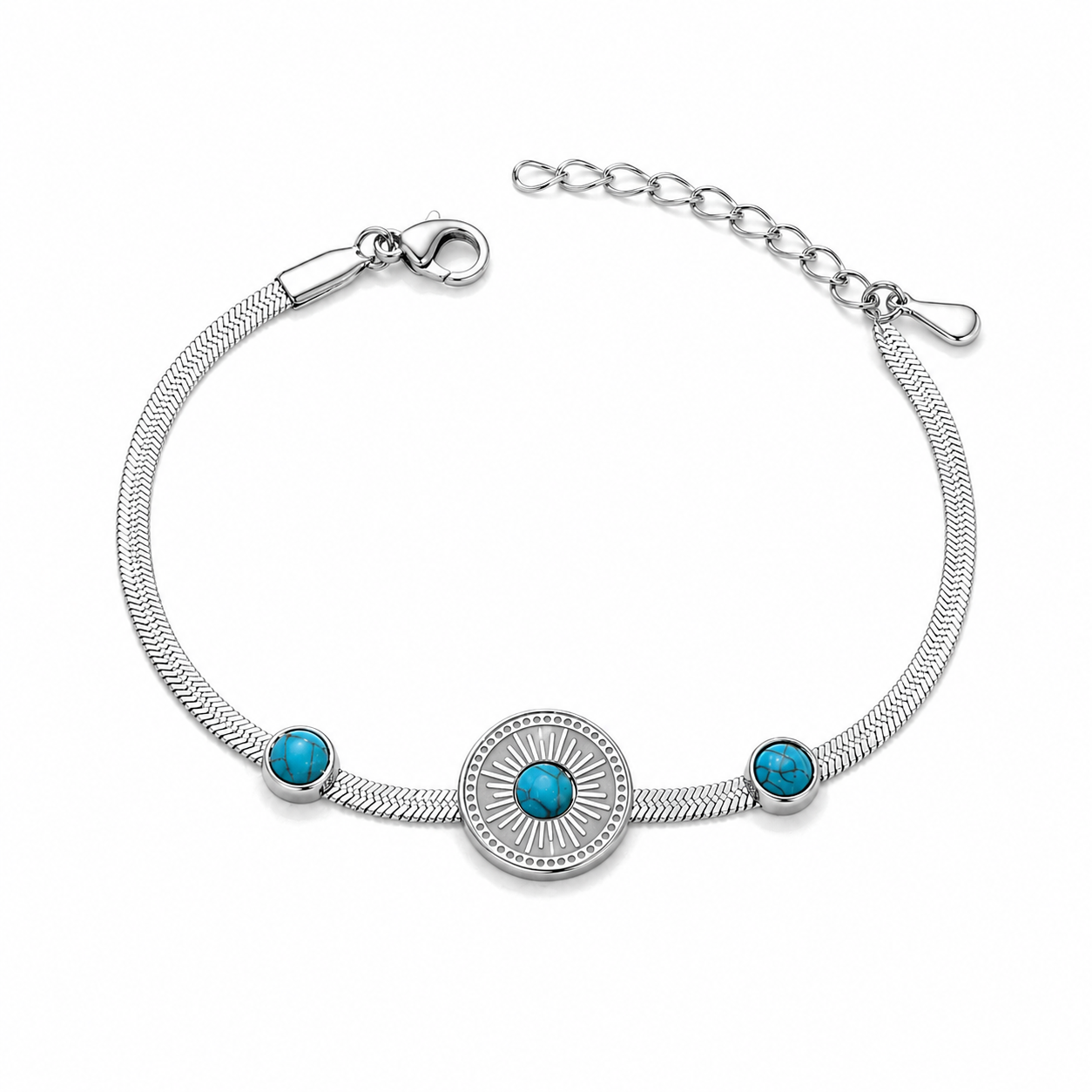 Sunbeam Turquoise Bracelet – Gold & Silver