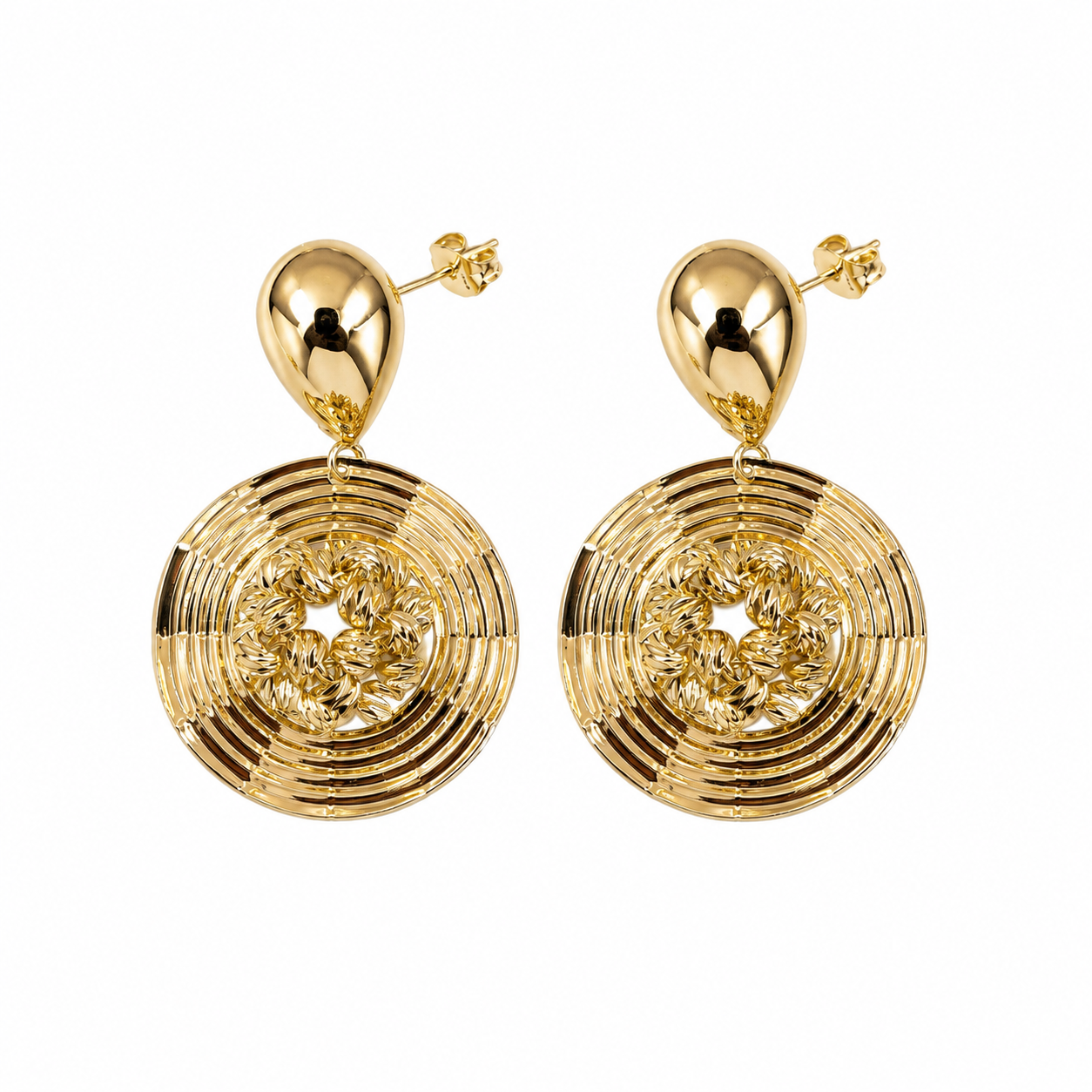 Summer-Hat Circle Drop Earrings
