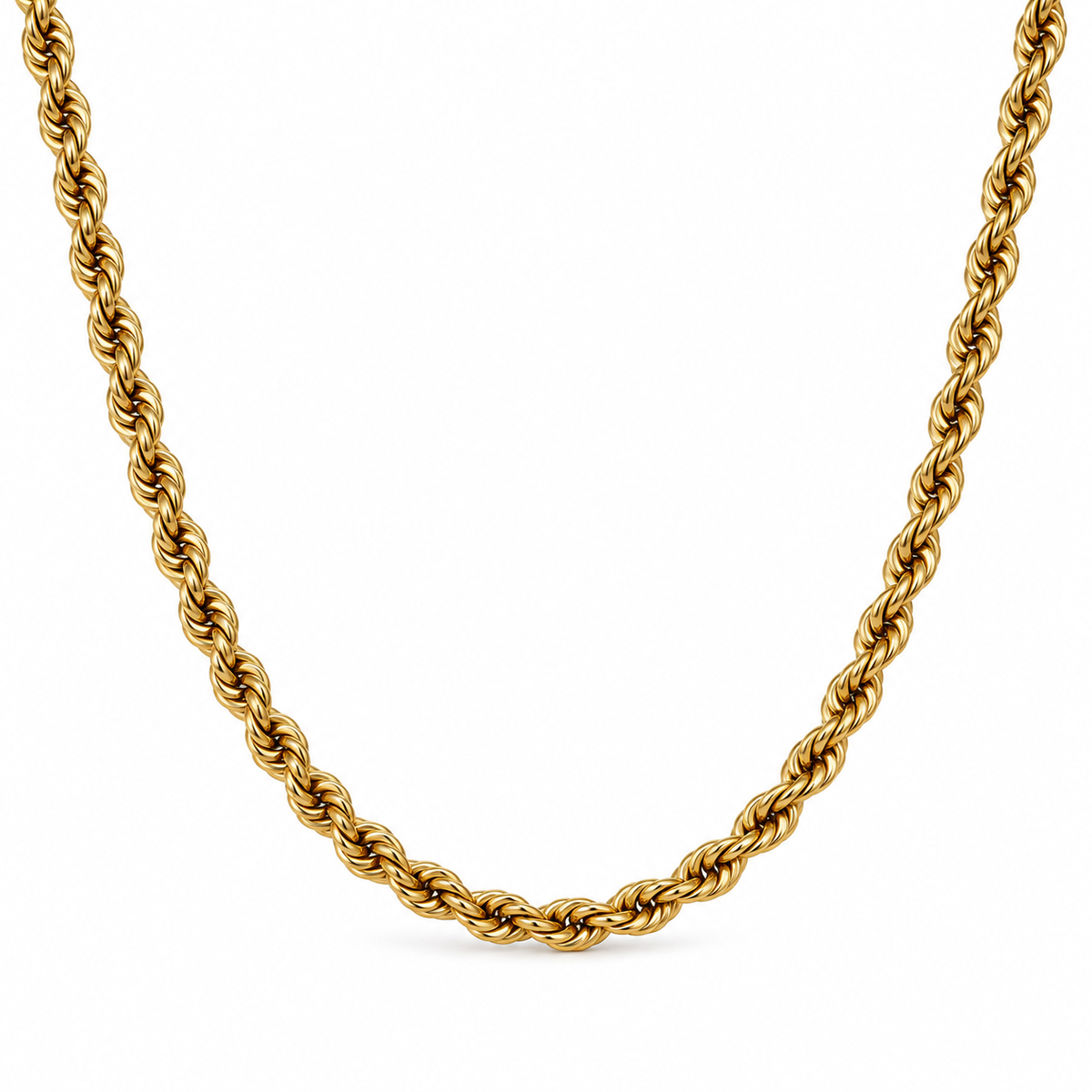 stainless steel twisted “Golden Rope Classic” Necklace(45cm)