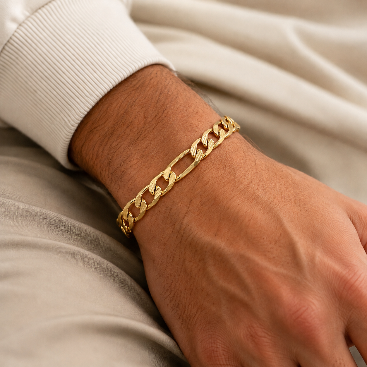 Half Striated Figaro Bracelet(10mm)