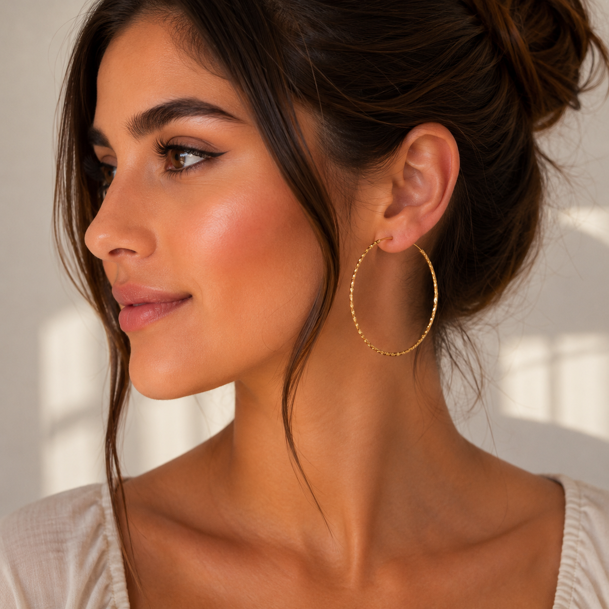Classic Gold Hoop Earrings(5.5cm diameter)