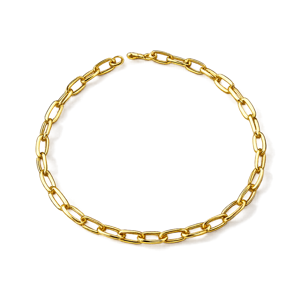 Thick blank Oval Link Gold Necklace ✨