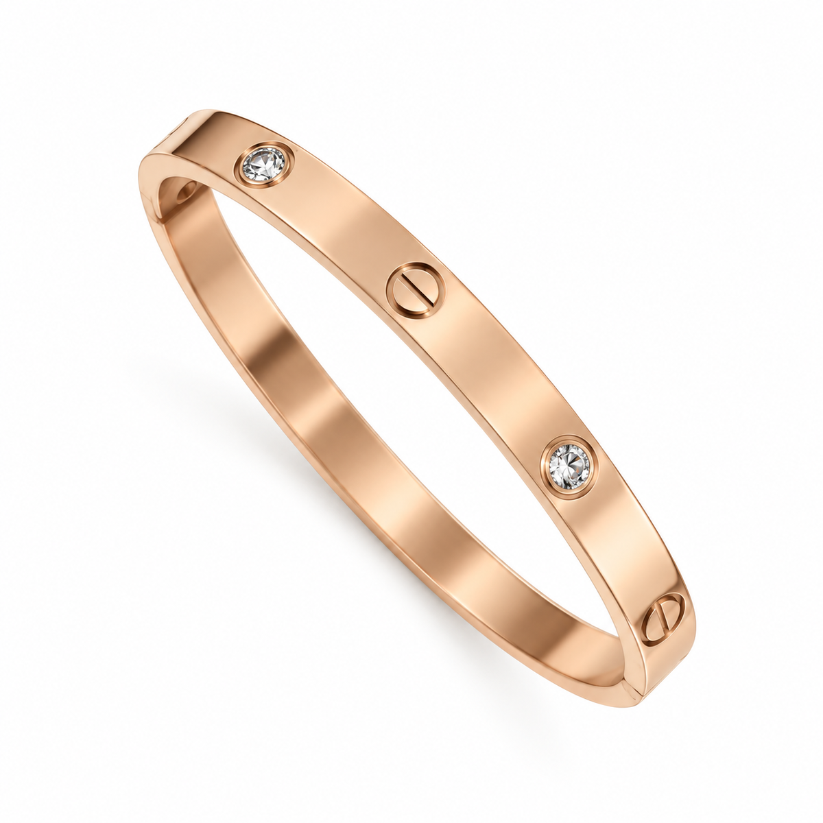 Love with stone rosegold bangle – Rose Gold Luxe(size 17)