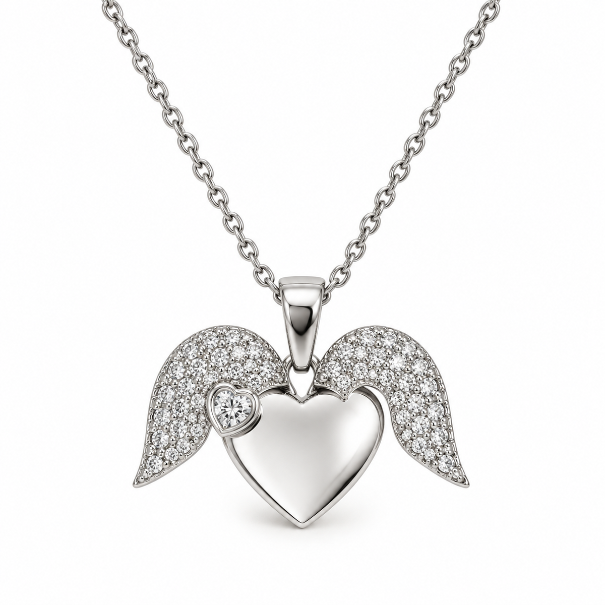 Angelic Heart Duo Necklace-open and close