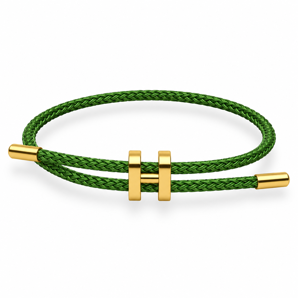 H Bracelet with Gold Interlock Clasp