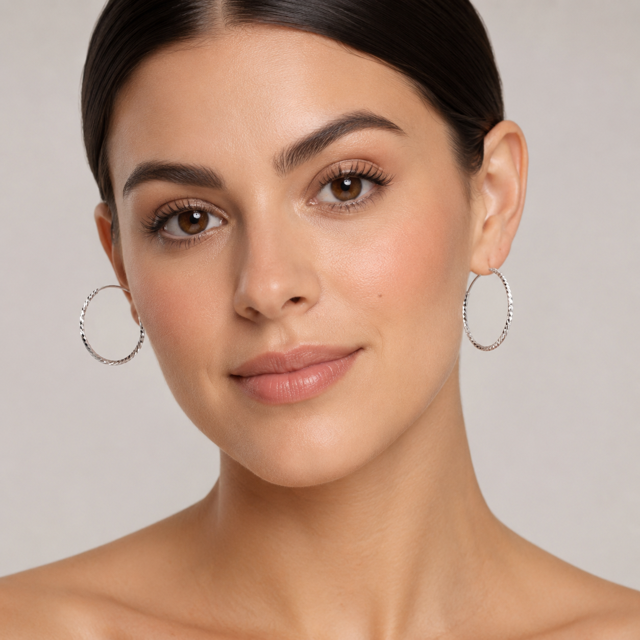 Silver color Hoop earrings