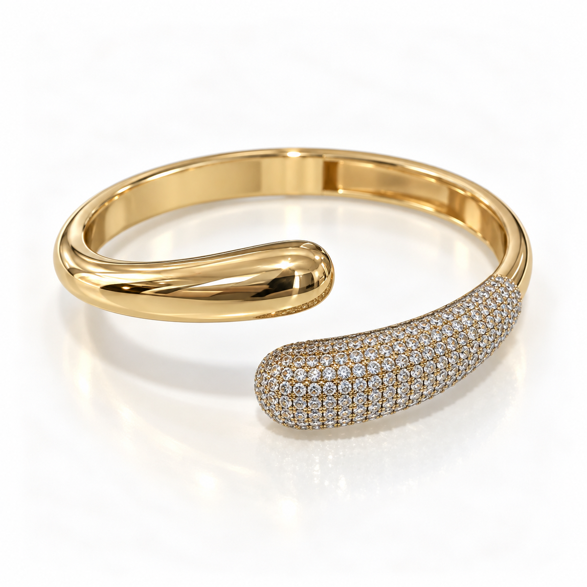 Luxe Radiance Gold & Silver Cuff Bangle
