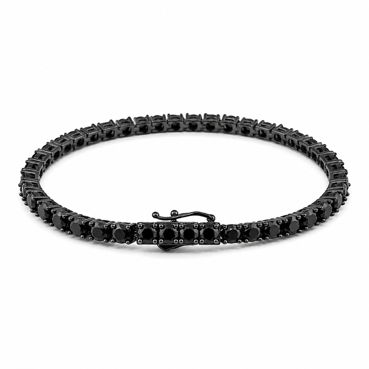 Silver 925 Full black Tennis Bracelet(4mm) – All Black Luxe Edition