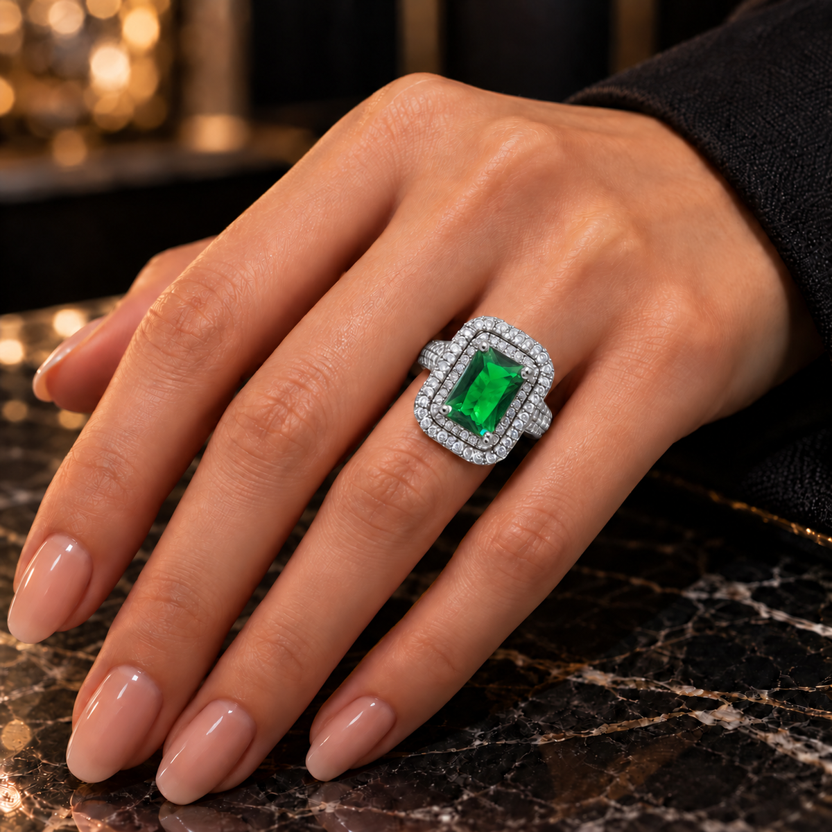 Royal Spark – Silver Gemstone Cocktail Ring