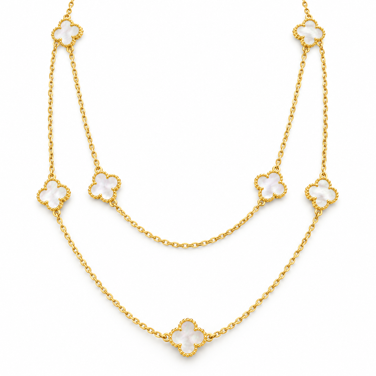Clover Charm necklace – 18K Gold Plated Elegance(100cm)