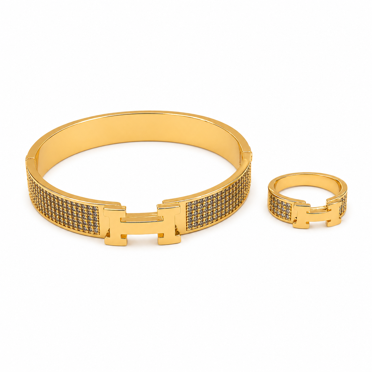 Bold Set – Gold Banglet & Ring | Poshewix