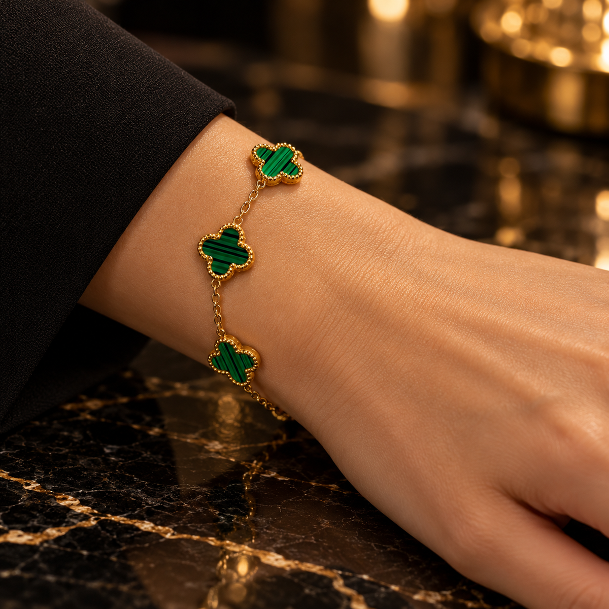 S.steel Green Five-Clover Bracelet