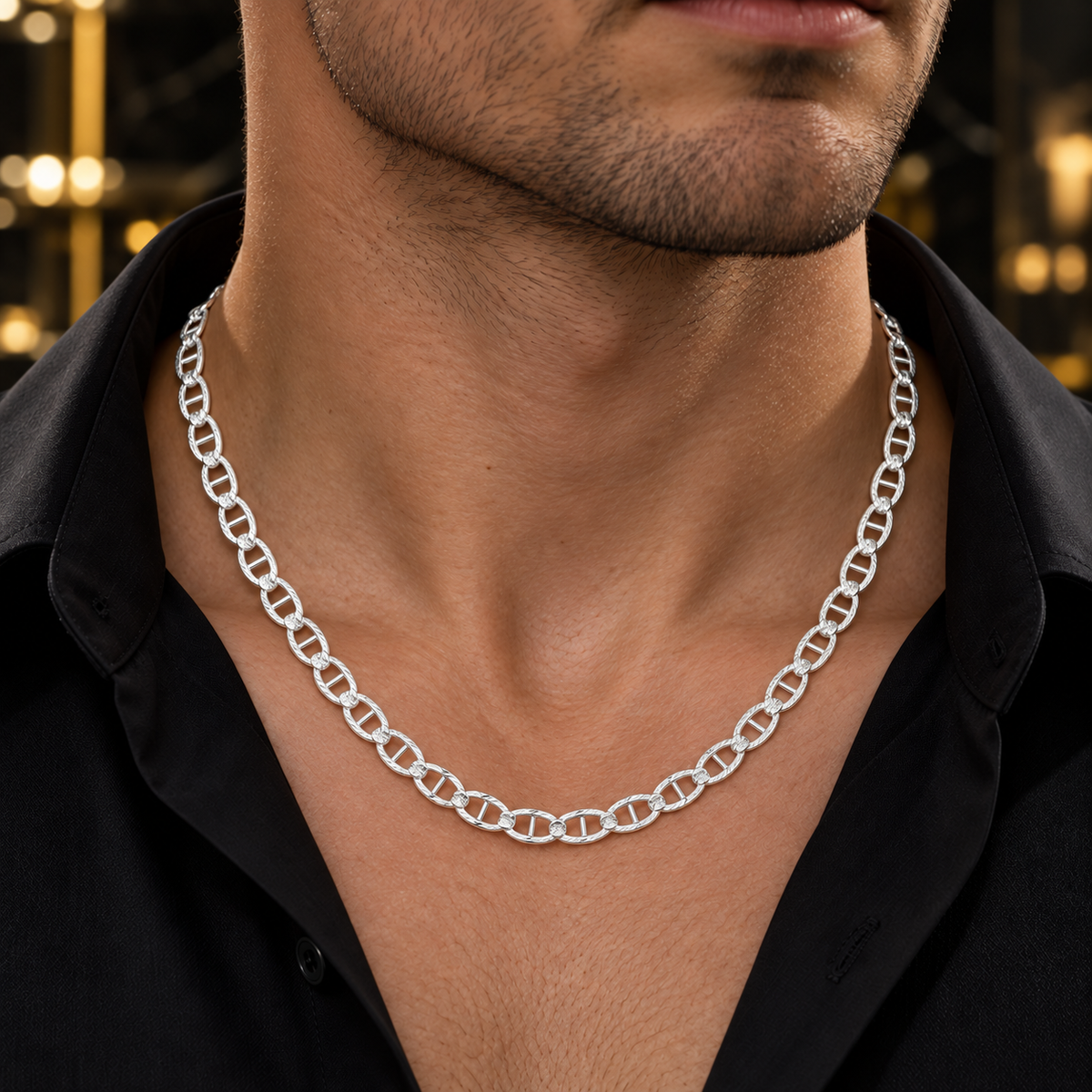 Silver 925 Classic Link gucci Motif Chain